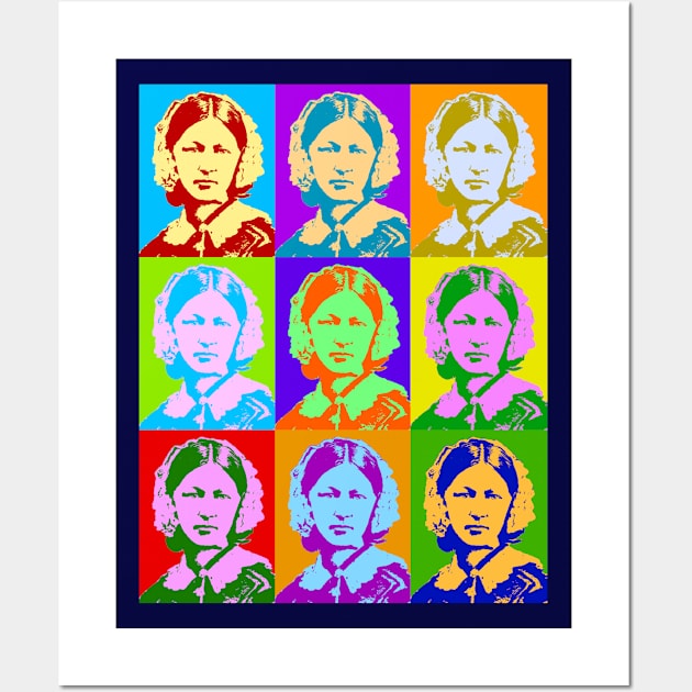 Nurse practitioner-florence nightingale warhole effect Design Wall Art by best-vibes-only